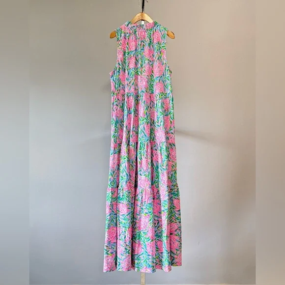 Lilly Pulitzer Malone Maxi Dress Frenchie Blue -Turtley In Love SIZE:XL - Picture 5 of 15